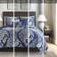Courtepointe pour chambre à coucher Indigo, 6 pièces, motif complexe, mélange de coton, détails de bride, pièce de repos de qualité réversible en indigo, chic, revers uni, coussins décoratifs, pour le rêve-120944533-120944537