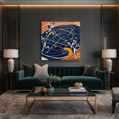Art mural sur toile bleu