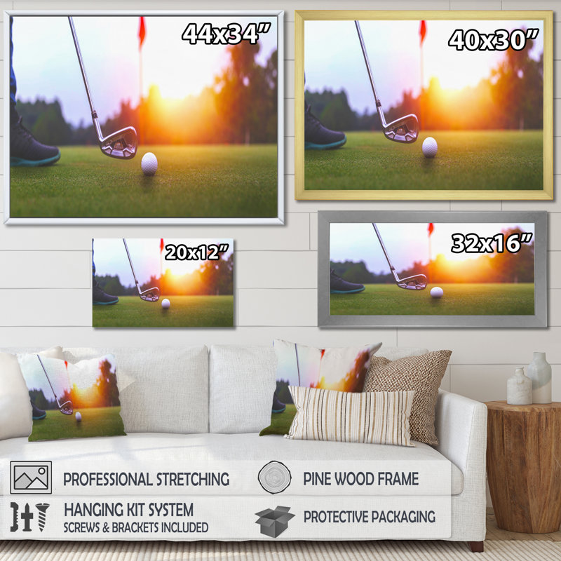«Golf Swing Excellence I», reproduction sur toile, H 30 po x l 40 po x P 1,5 po, Cadre flottant doré
