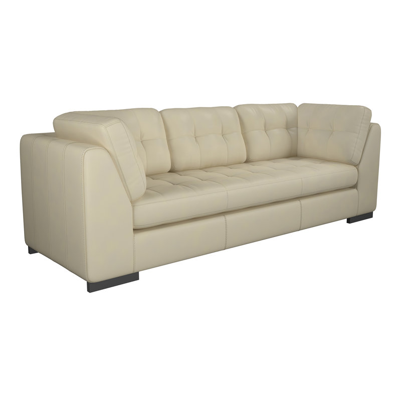Rameek Upholstered 100'' Sofa, Chestnut Genuine Leather