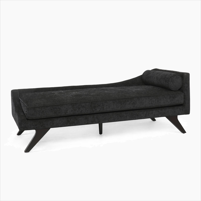 Chaise longue rembourrée avec petit coussin décoratif