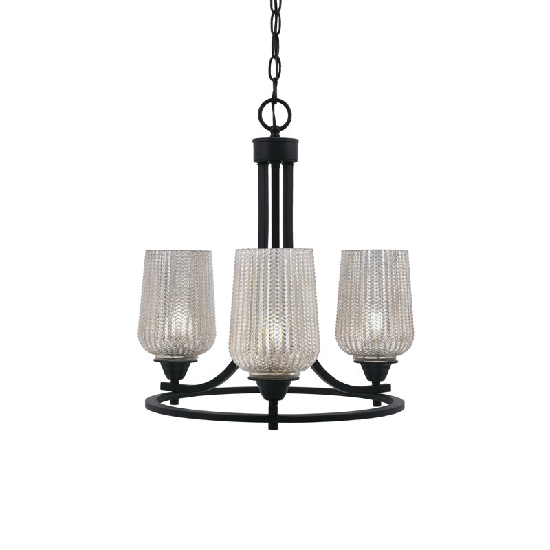 Paramount 3 Light Uplight Chandelier, Gray