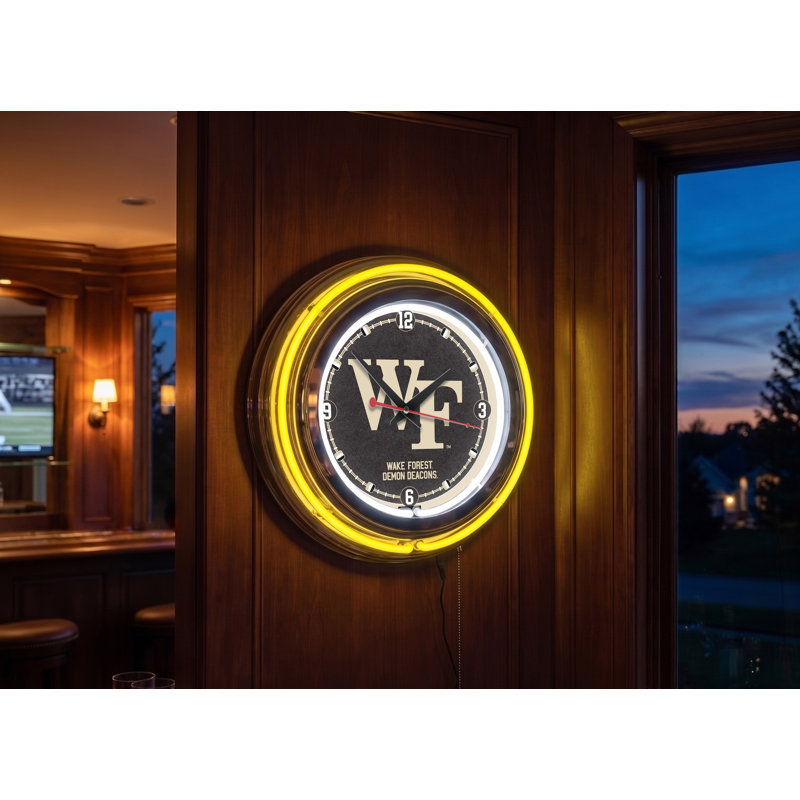 NCAA 15" Neon Clock, Wake Forest