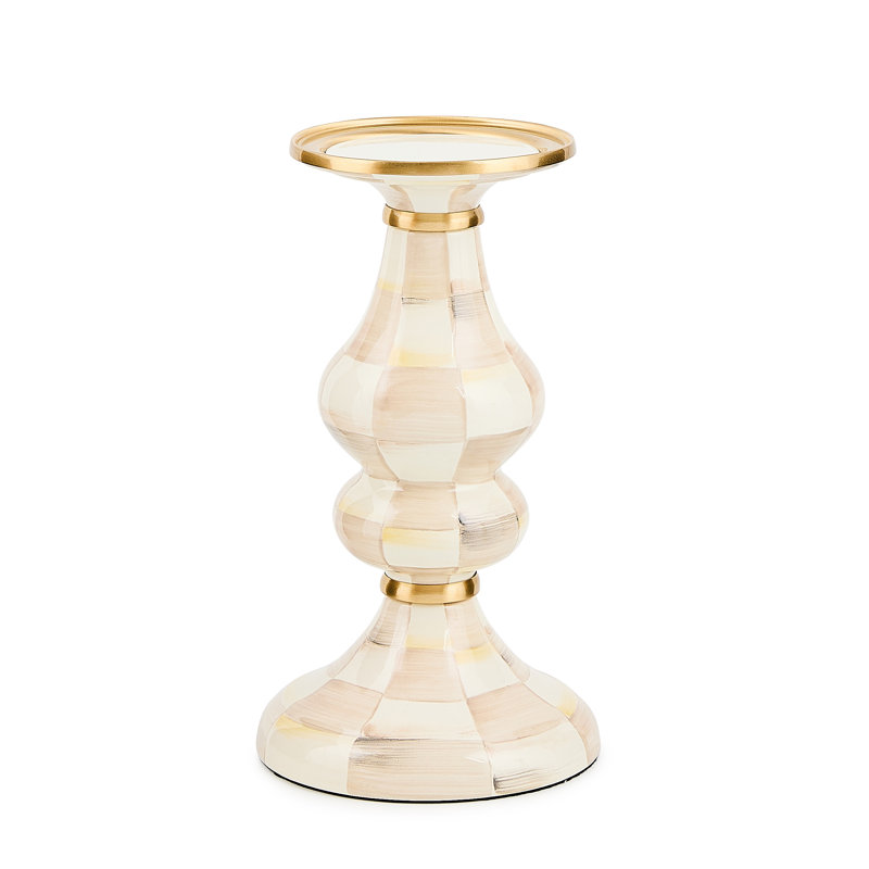 Mocha Check Pillar Candlestick