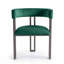 Fauteuil de salle à manger moderne en velours courbé-1686614461