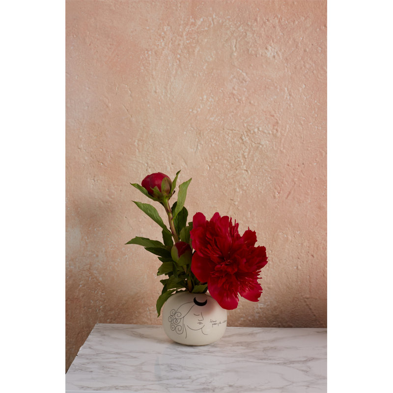 Akshitha Handmade Ceramic Table Vase, 3.5" H x 4.25" W x 4.25" D