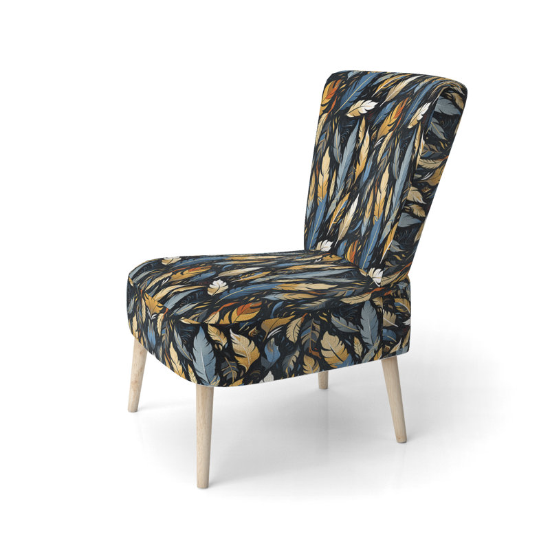 Feather Tribal Fusion I - Chaise d'appoint rembourrée moderne et contemporaine