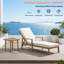 Ensemble de 2 chaises longues d'extérieur de style teck avec table d'appoint, chaises de piscine réglables en aluminium