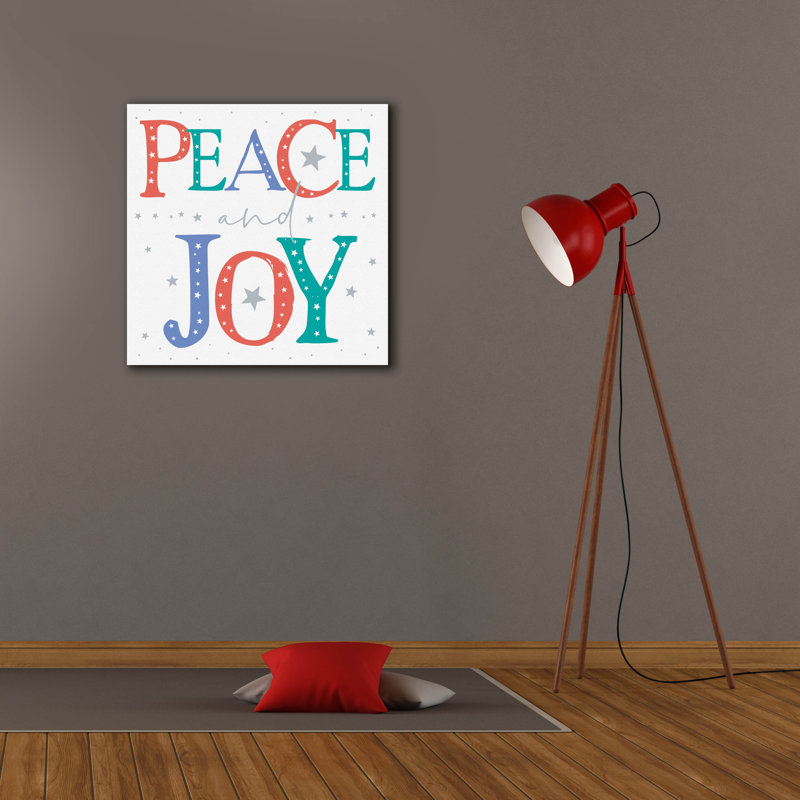  «Peace and Joy Text» par Elle Media Group SA, art mural sur toile, H 26 po x l 26 po