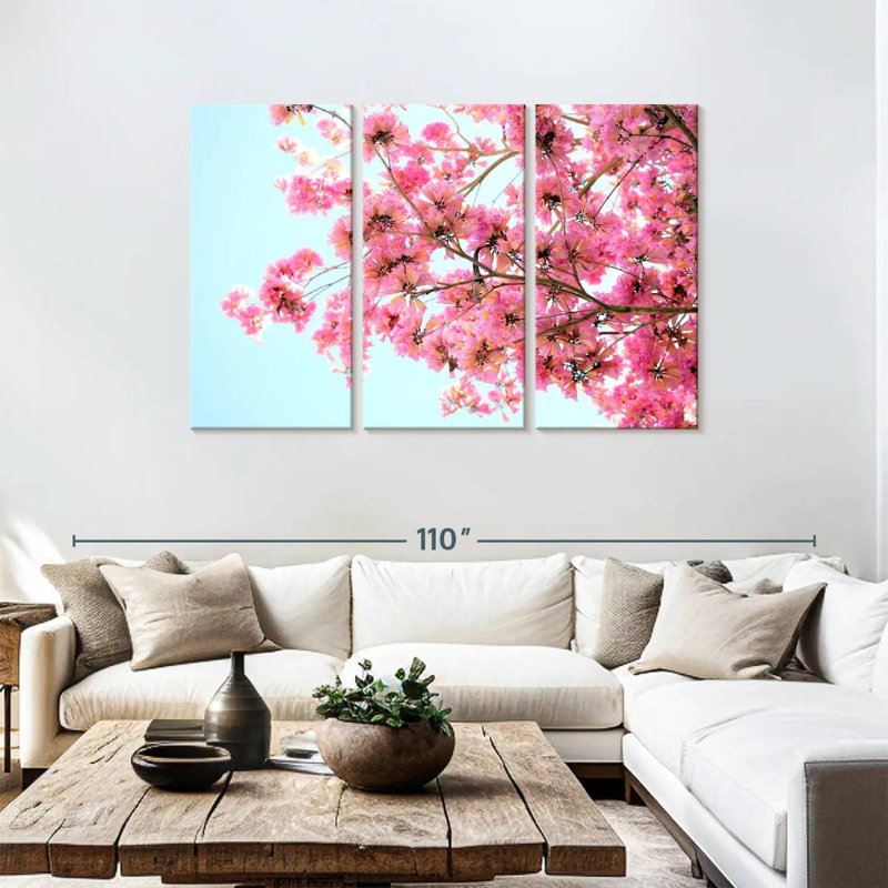 Branche florale rose Harnek, H 48 po x l 74 po