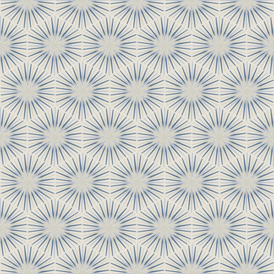 Chambray Burst 20.5 in x 18 ft Blue Geometric Peel and Stick Wallpaper (1-Pack, 30 sq. ft.)