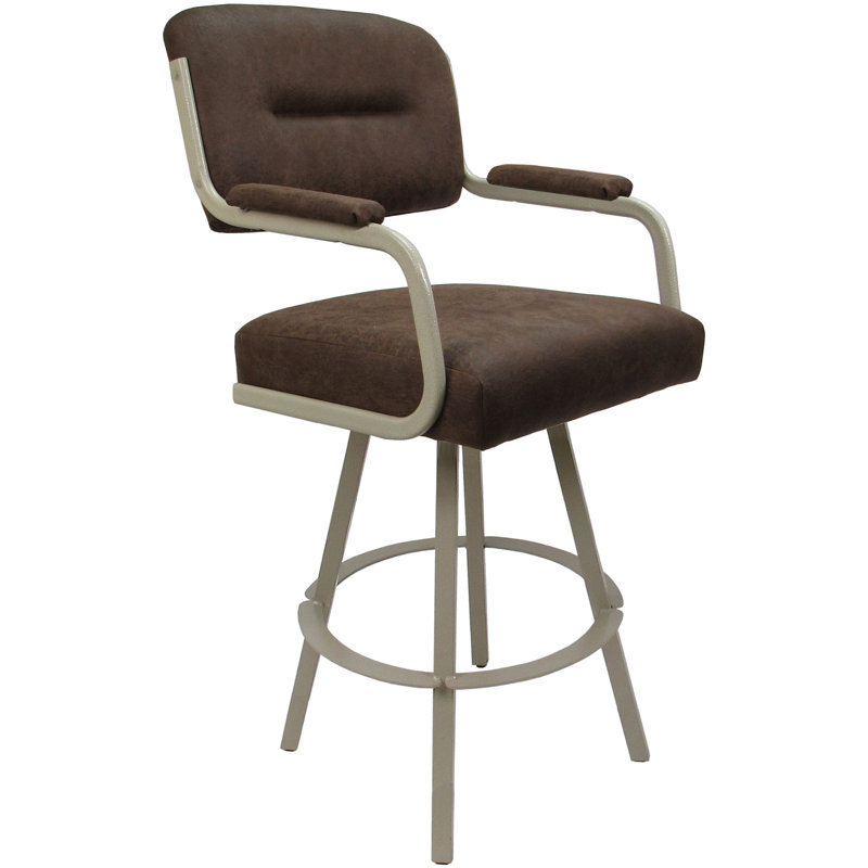 Tabouret pivotant rembourré Cessna, Beige, Brun, Counter Stool (26" Seat Height)