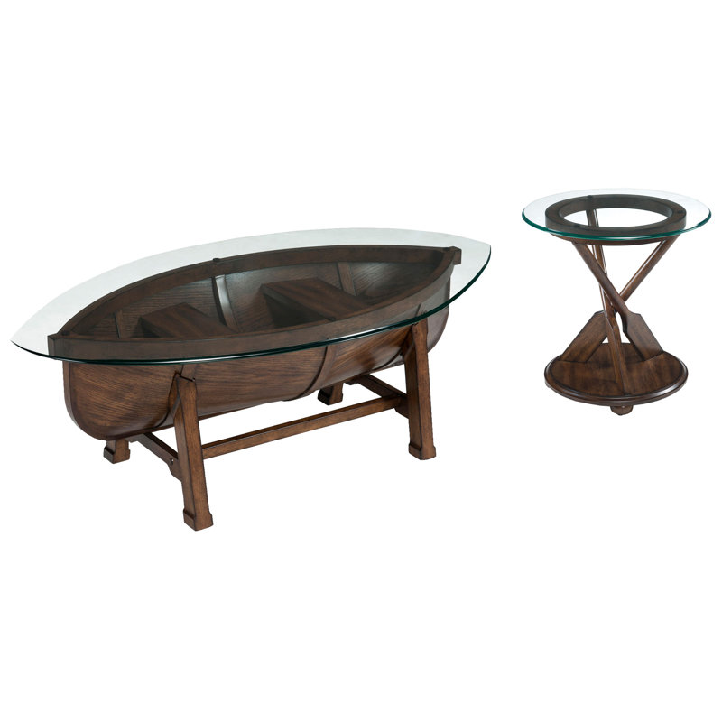 Baylor Oval Cocktail Table With End Table, 2 Pieces: Coffee Table, End Table