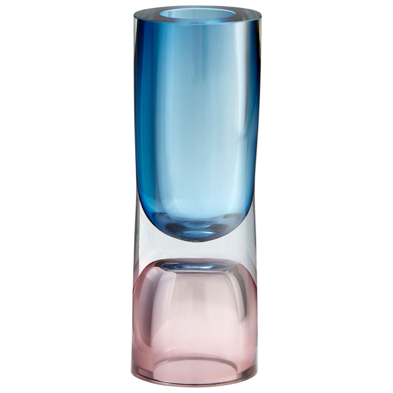 Majeure Glass Table Vase, 12" H x 4" W x 4" D, Purple/Blue