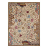 Rug & Kilim’S Chinese Art Deco Style Rug In Beige-Brown With Floral Patterns