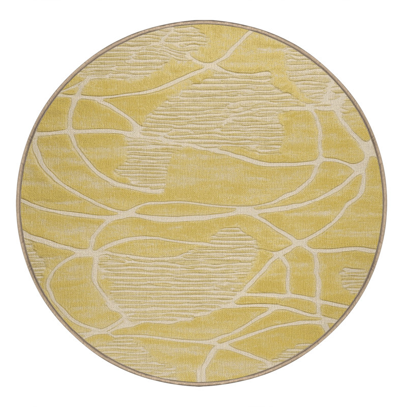 Tapis abstrait lavable à la machine, Rond 4 pi