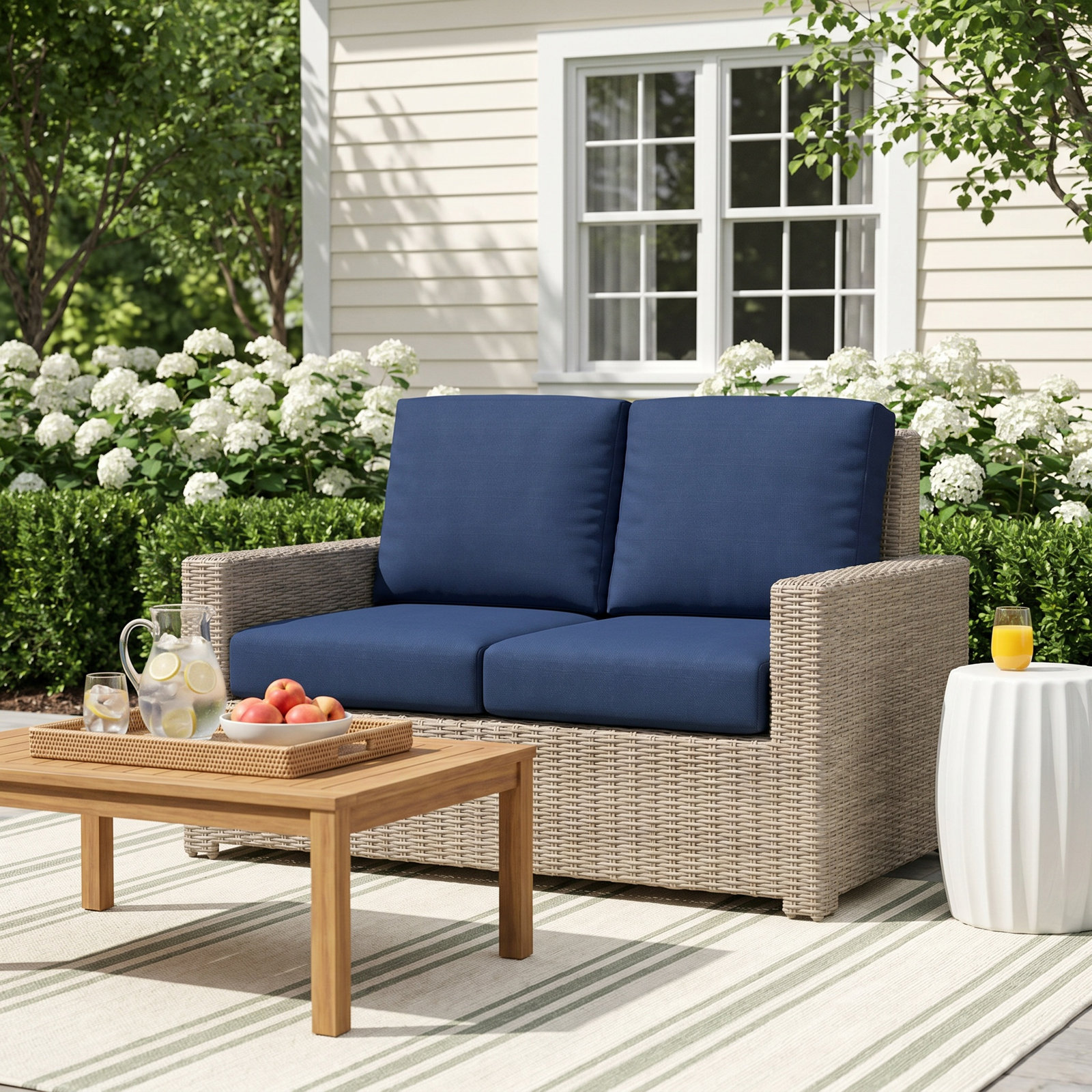 Henri 61" Sunbrella® Patio Loveseat, Canvas Granite