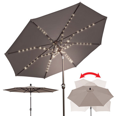 Armory Patio Umbrella Battery Operated LED Garden Parasol Market Umbrella by Arlmont and Co.