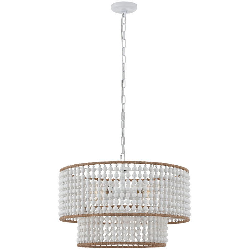 Lustre en bois à 4 lumières à intensité variable de 22 po de diamètre