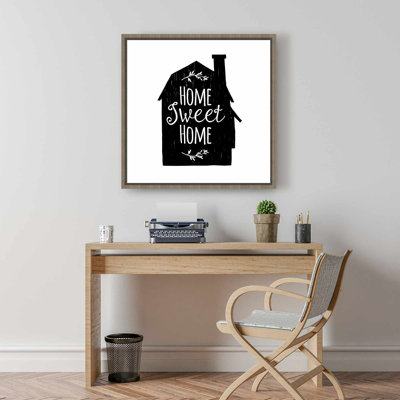 Minimalist Kitchen | Black Framed "Home Sweet Home" Canvas
