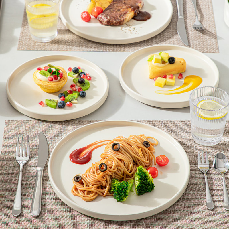 Vancasso  Stoneware Dinnerware - Set of 24 , Cream White