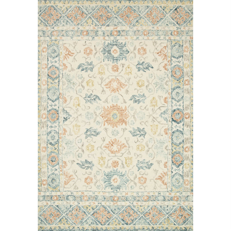 Mcclelland Hand Hooked Wool Oriental Indoor Rug, Rectangle 9'3" x 13'