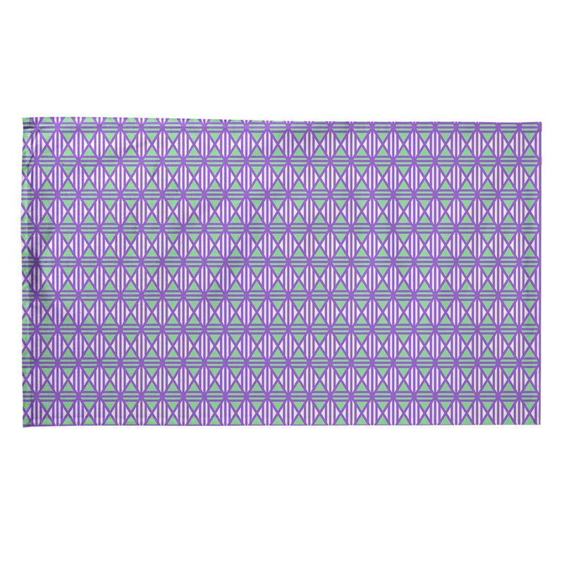 Torchon Gady, Vert / Mauve, Polyester sergé