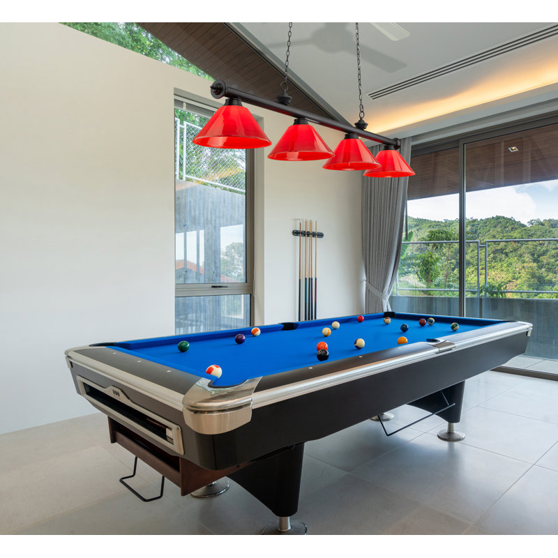 Billard 4 lumières Annaleisa, Rouge, Bronze plaqué