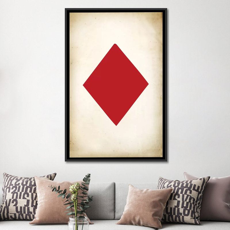 « card iv diamond », impression sur toile, H 26 po x l 18 po x P 1,5 po, Toile avec cadre noir, Pas de tapis