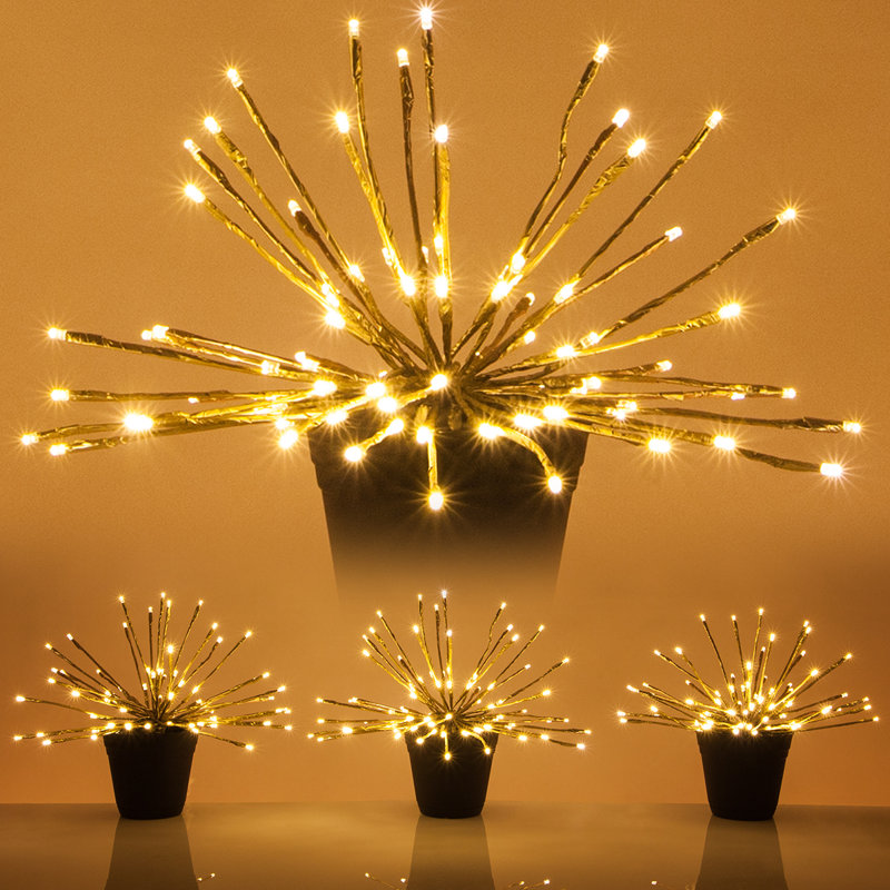 15'' LED Lighted Trees & Branches, Gold