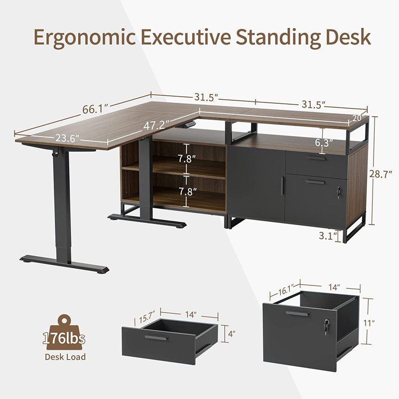 The Twillery Co ® Normandie 66 1 #39 #39 W Height Adjustable L Shaped