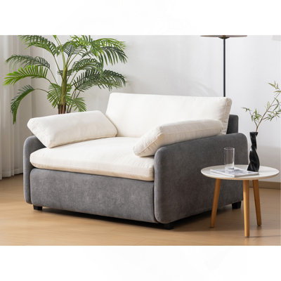 Canapé simple surdimensionné en chenille 50 * 43 ", fauteuil d'appoint large et profond, fauteuil moderne rembourré confortable, canapé-lit avec coussins pour le salon et la vie en appartement