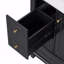 Meuble-lavabo 30 po avec lavabo, meuble-lavabo autoportant noir avec lavabo en céramique, structure en bois massif, porte à fermeture en douceur, 3 tiroirs