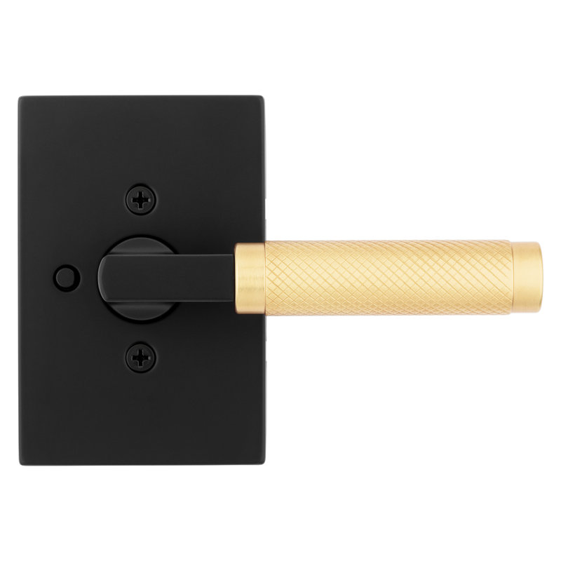 Prava Bed/Bath Lever, Matte Black/Satin Brass