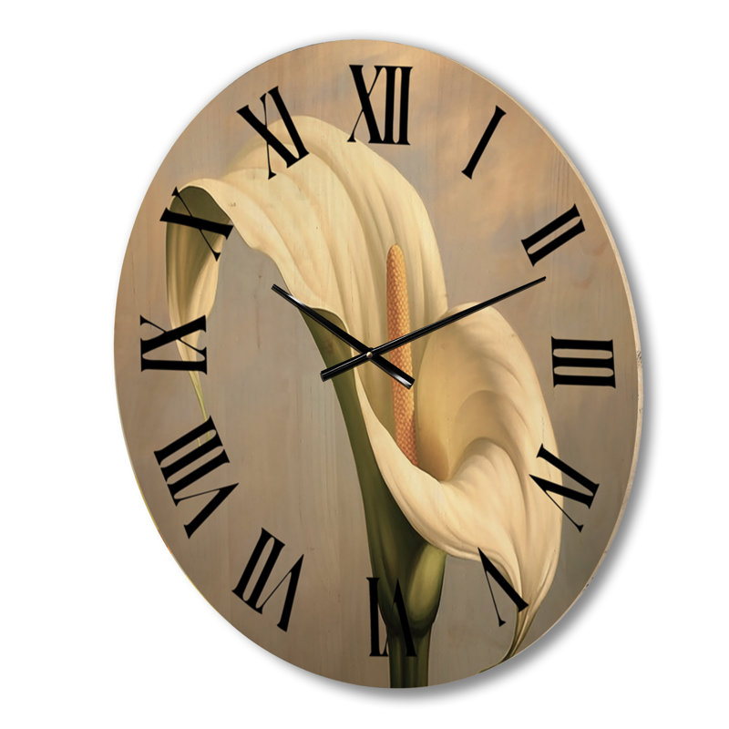 Horloge murale surdimensionnée en bois blanc et vert Lily Impressions, Grand