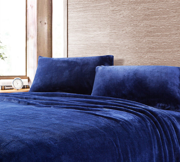Other Items Coma Inducer Fleece Sheet Set, Twin XL Sheet Set with 2 Pillowcases, Navy