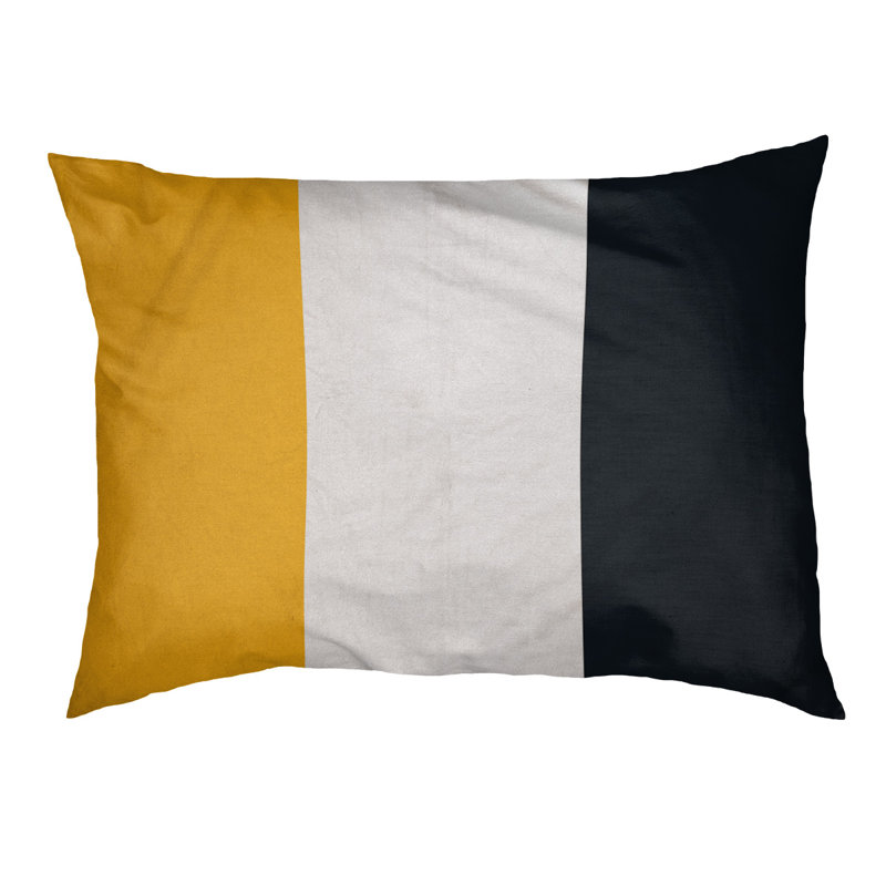 Coussin Atlanta, Jaune/blanc/noir, Grand (l 40 po x P 30 po x H 14 po)