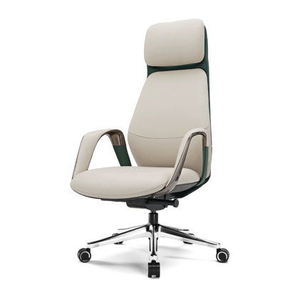 Modern Executive Office Set – Ashantey 60" L-Shaped Height Adjustable Desk & Demitrice Faux Leather Chair With Headrest