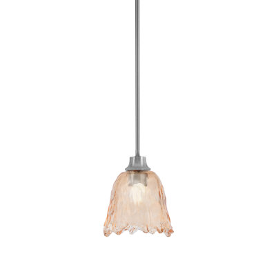 Pearse Hung Pendant Shown In Graphite Finish With 7" Amber Lava Glass