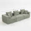Canapé modulaire modulaire à 3 places - Canapé à assise profonde en mousse avec chenille moelleuse, conception à profil bas pour petits espaces, vert clair-928099020