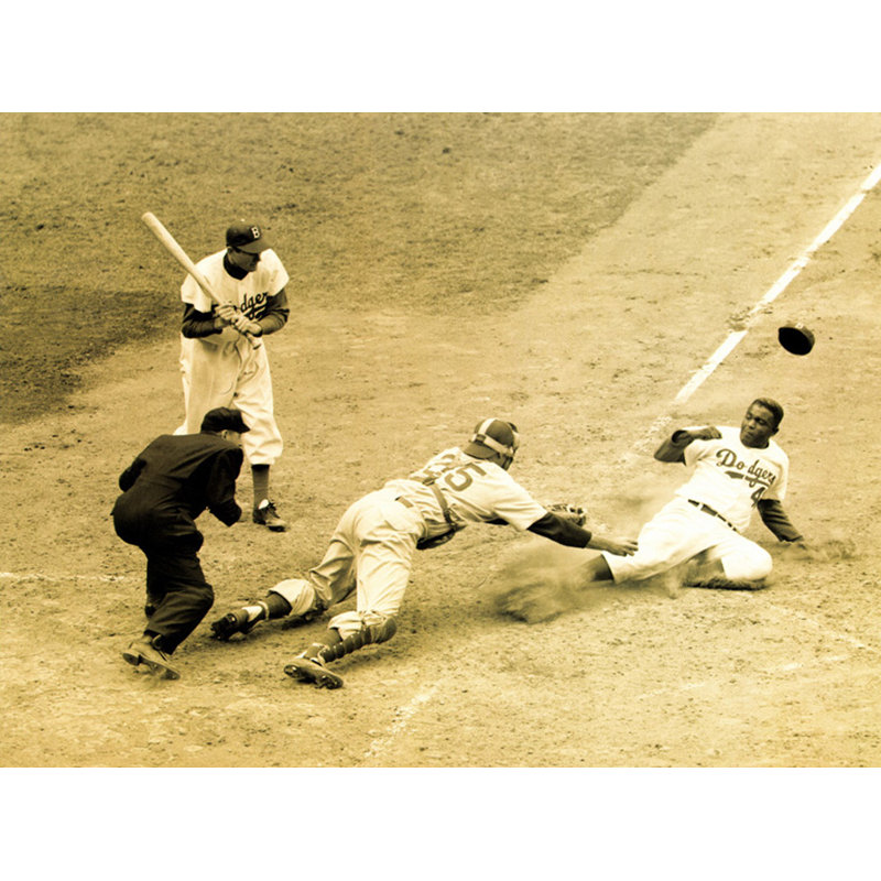 Jackie Robinson volant la maison, H 18 po x l 24 po