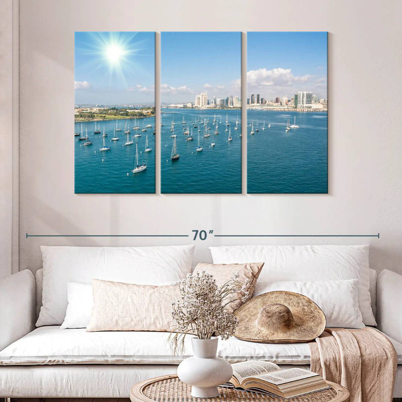 Mehar San Diego Waterfront Boats, 32" H x 50" W