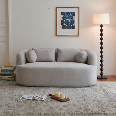 Sofa-In-A-Box, Memory Foam 2-Seater Couch, No Installation & Easy To Transport, Deep Seat Modern Sofa With Chenille Fabric, Couch For Living Room, Bedroom, Apartment, Home Office,Grey