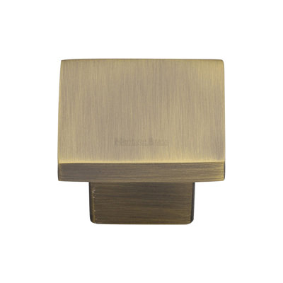 Heritage Brass Cabinet Knob Classic Square Design