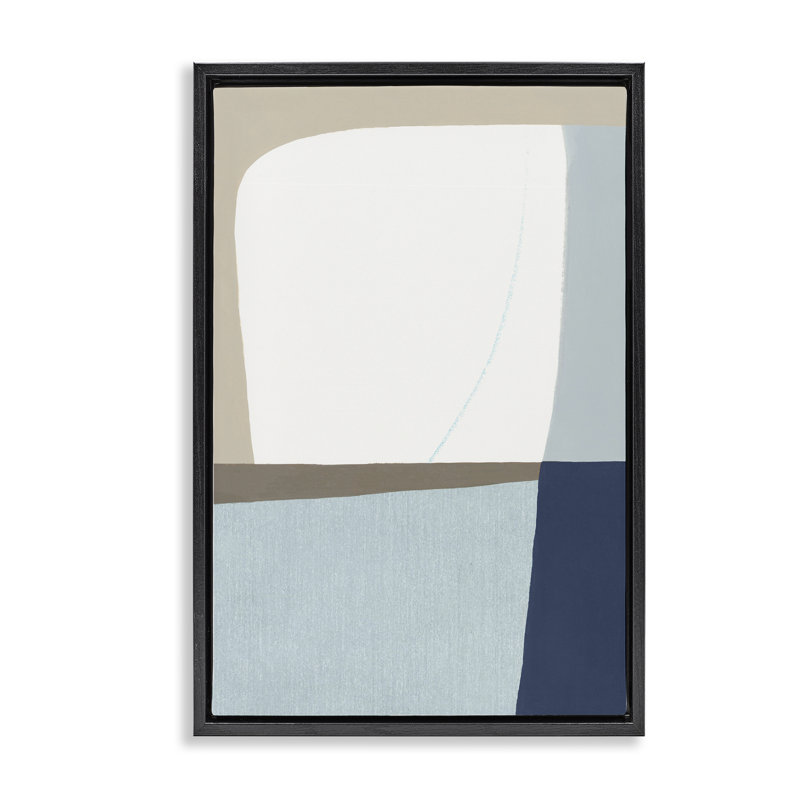 Cadre flottant à motif géométrique naturel, design par Hannah Dawson, H 25 po x l 17 po, Cadre flottant noir de jais