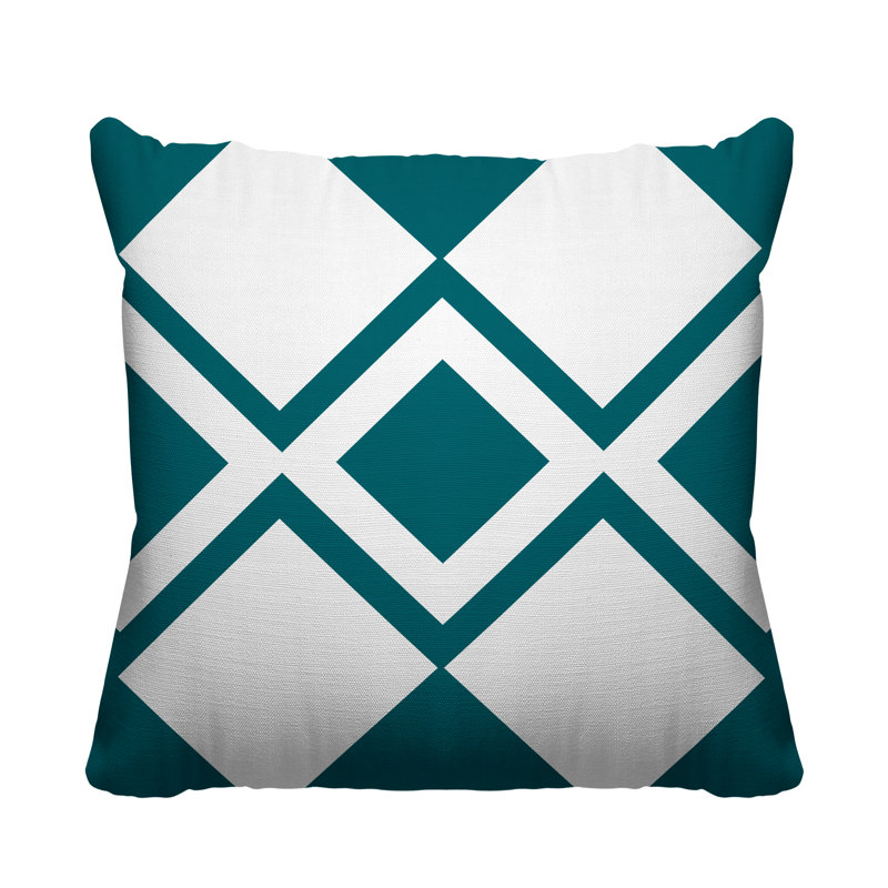 Coussin décoratif intérieur / extérieur Halsey Loop, Vert, L 15 po x H 15 po