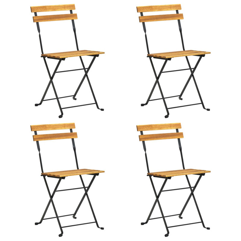Chaise d'appoint de patio pliante en acacia