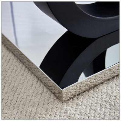 Table basse de style moderne avec plateau en panneau de fibres à densité moyenne avec base circulaire, parfaite pour les salons et les espaces détente, dimensions 47,2 x 25,6 x 17,8 po