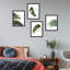 Ensemble de 4 palmiers tropicaux verts et blancs, impression murale encadrée sur papier, impression de 4 pièces-93012339-93012342