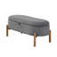 Banc de rangement avec assise rembourrée en velours côtelé gris et pieds en bois massif-1612302901